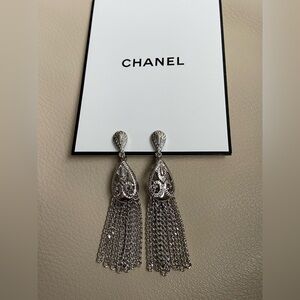 Authentic vintage Signed Monet Silver clip on earrings